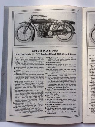 Rare 1913 Hendee Hedstrom Indian Motocycle Motorcycle Antique Vintage Reproductn 6