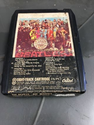 The Beatles Sgt Peppers 8 - Track Tape Capitol Records Lennon Mccartney Usa Rare