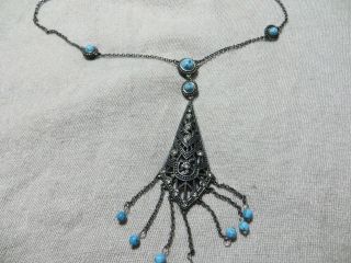 Vntg.  90 ' s Christian Dior Couture Runway Oxidized Metal Lavaliere Necklace RARE 4