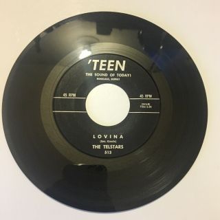 VINTAGE 45 RPM RECORD VINYL THE TELSTARS POW - WOW LOVINA RARE HAWAIIAN TEEN LABEL 2