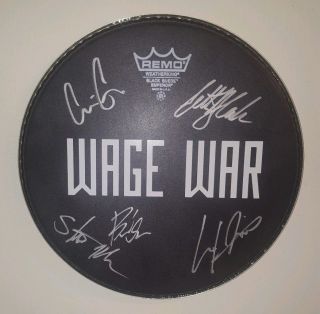 Rare Wage War Autographed Drumhead By All