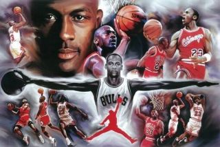 Michael Jordan Poster Collage Rare Hot 24x36