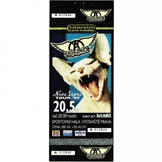 Aerosmith Concert Ticket Stub Prague Czech Republic 5/20/97 Nine Lives Tour Rare