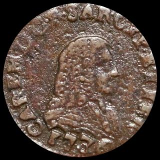 1773 Italy Sardinia 1/2 Cagliarese (near Italy) Rare To Find In This