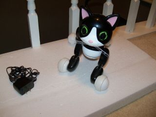 Zoomer Kitty Interactive Cat Black white green eyes RARE spinmaster Toy 2