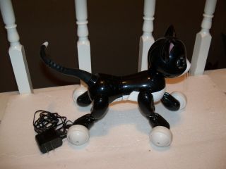 Zoomer Kitty Interactive Cat Black white green eyes RARE spinmaster Toy 3