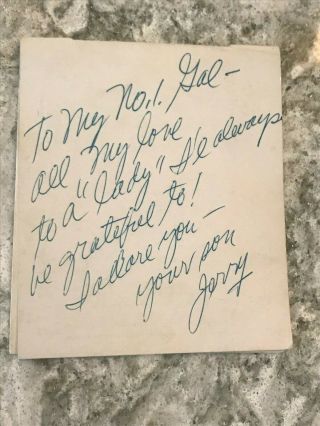 Rare Letter From Jerry Lewis To His Mom Late 1940 