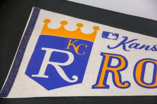 Vintage 1960s Kansas City Royals Full Size Felt Pennant Rare Mlb Memorabilia