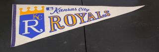 Vintage 1960s Kansas City Royals Full Size Felt Pennant Rare MLB Memorabilia 2