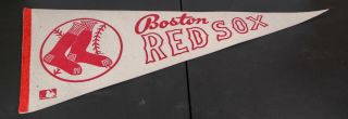 Vintage 1960s Boston Red Sox Full Size Felt Pennant Rare Mlb Memorabilia