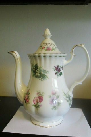 So Rare Royal Albert Flowers Of The Month Coffee Pot
