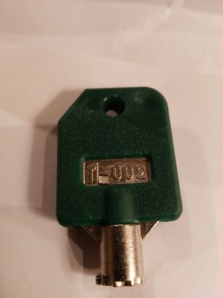 Tubular Green T - 002 Key For 1800 Vend,  Ssf,  Lypc,  V - Line,  Pro - Line,  Rare