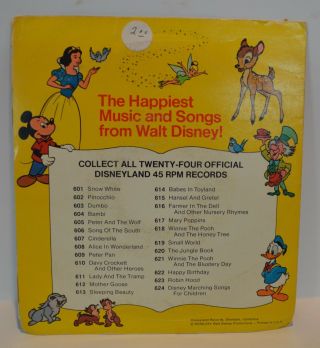 RARE VINTAGE 1950 ' s RECORD 45 RPM DISNEY ' S - Davy Crockett and song of other her 2