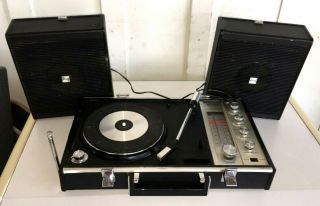 Rare Vintage Sanyo Stereo Radio Phonograph Record Player Turntable