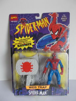 1995 Marvel Spider - Man Animated Series Web Trap Action Figure Toy Biz Nip Rare