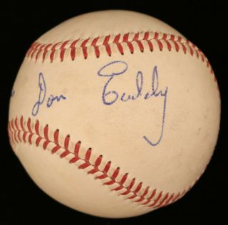 Don Eaddy (d.  2008) Cubs Vintage Single Signed Baseball - Jsa Rare