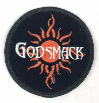Vtg Rare Shiny Godsmack Sun Rock Band 3” Round Patch Yujean Products