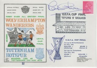 Rare Tottenham Hotspur 1972 Uefa Cup Final Fdc Signed By Mullery And Chivers