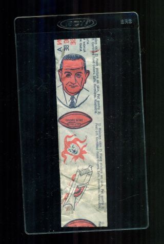 Panel/strip Of Tattoos From A 1966 Philadelphia Gum Football Wax Pack Very Rare