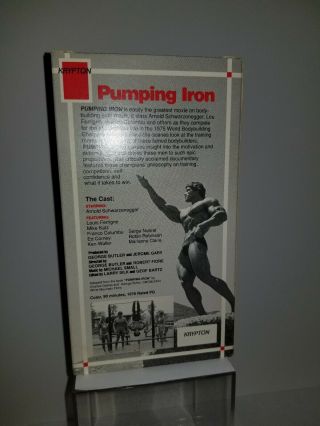 PUMPING IRON VHS 1992 VINTAGE TAPE VIDEO VERY RARE WHITE SLEEVE ARNOLD 3