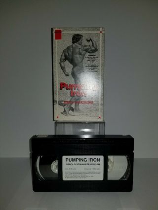 PUMPING IRON VHS 1992 VINTAGE TAPE VIDEO VERY RARE WHITE SLEEVE ARNOLD 4