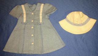 American Girl Molly Route 66 Outfit Dress And Hat Extremely Rare.