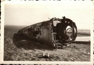 2 Rare Ww2 Photo Balled Up Crashed Heinkel He - 111 Luftwaffe Bomber Kg