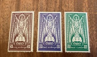 Rare Ireland Stamp Set Scott 96 - 98 Mh Og Cv$290