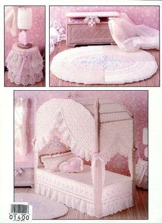 The Bedroom for Barbie Doll by Dick Martin Plastic Canvas PATTERN HTF Rare 2