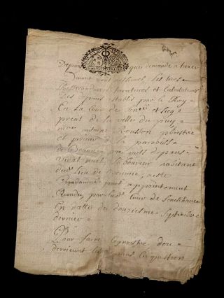 1725 Rare Signed Handwritten Document 12 Pages