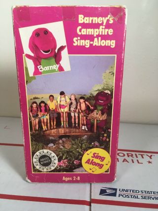 Barney - Barneys Campfire Sing - Along Vhs Tape 1990 Rare Oop
