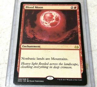Mtg Magic The Gathering Modern Masters Blood Moon Rare Moderate Play Sleeve Case