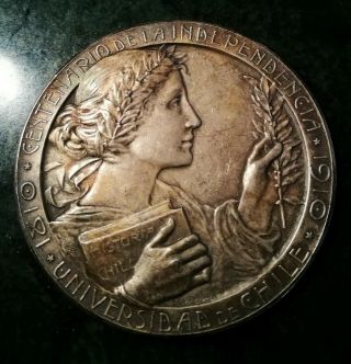 Rare Chile 1810 - 1910 Silver Independence Centenary Medal Medalla Centenario