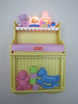 Fisher Price Loving Family Dollhouse Musical Changing Table Baby Nursery Rare