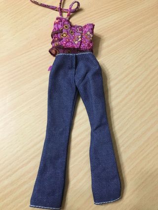 Barbie My Scene Swappin Style Nolee Doll Outfit Purple Halter Top Jean Pant Rare 3