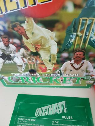RARE 80 ' s Owzthat Cricket Board Card Dice Trivia Game Sports Family Classic 5