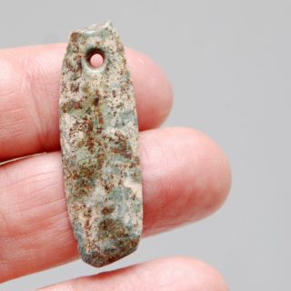 Rare_pre - Columbian_costa Rican_carved Green Stone_celt Axe Pendant_1 1/2 " H