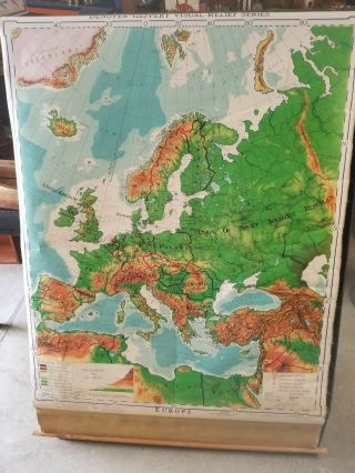 Rare Vintage Map Of Ussr 1957 Denoyer Geppert Series School Map Europe.