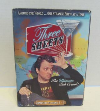 Three Sheets: Complete Seasons 1 - 3 (dvd,  2009,  7 - Disc Set) Rare