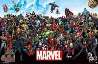 Marvel Comics Poster Group Cast Collage Rare Hot 22x34