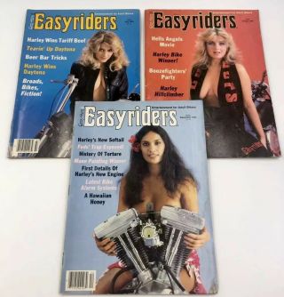 3 Rare Easyriders Magazines July Oct Dec 1983 Bikes & Babes