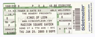 Rare Kings Of Leon 1/29/09 Nyc Ny Madison Square Garden Concert Ticket Msg