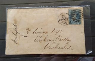 Very Rare Zealand Fullfaced Queen Ffq Chalon 2d On Cover 1869