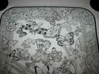 Very Rare Vintage 1973 Doodle Art Poster Butterflies by Moira 2