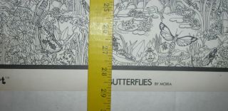 Very Rare Vintage 1973 Doodle Art Poster Butterflies by Moira 6