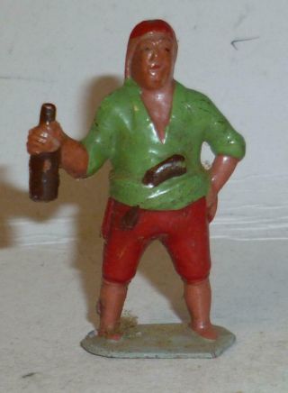 Johillco Vintage Lead Rare Pirate With Bottle Of Rum - 1950 