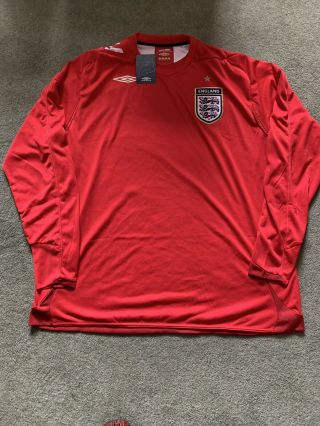 Vintage Rare Umbro England Away Long Sleeve Shirt Size Xxl 2006 Bnwt