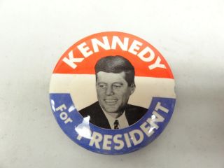 Old Rare Vintage Political Pinback Button John F Kennedy For President 3 1/2 " I