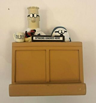 Rare Dilbert And Dogbert Desktop Business Card Holder Hard To Find