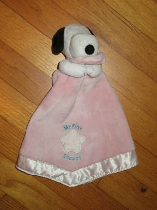 Htf/rare Prestige " My First Snoopy " Pink Security Blanket